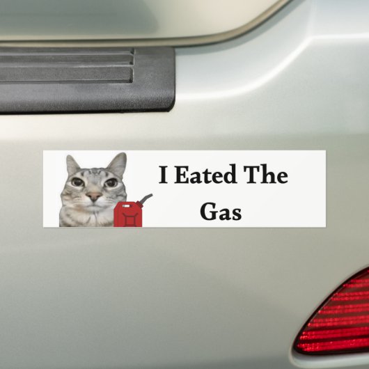 Ik at het gas | Funny Cat Meme Sticker (Op auto)