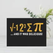 Ik at wat taart en het was heerlijke pi day Wiskun Kaart (Staand voorkant)