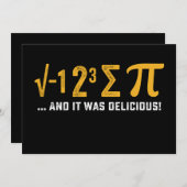 Ik at wat taart en het was heerlijke pi day Wiskun Kaart (Voorkant / Achterkant)