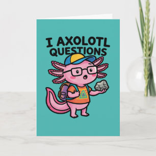 Ik Axolotl Vragen scholier houdt steen nieuwsgieri Kaart