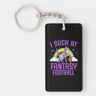 Ik baal van Fantasy Football Cat Rainbow Kitten Sleutelhanger