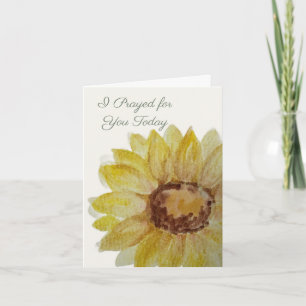 Ik bad vandaag voor je   Zonnebloem Gebedskaart Kaart
