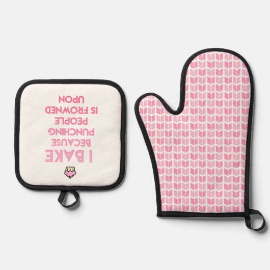 Ik bak! Funny Baking Quote Ovenwant & Pannenlap Set (Voorkant)