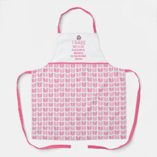 Ik bak! Funny Baking Quote & Roze Aztec Pattern Schort
