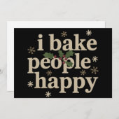 Ik Bak Mensen Gelukkig Cupcake & Cookie Bakploeg Feestdagenkaart (Voorkant / Achterkant)