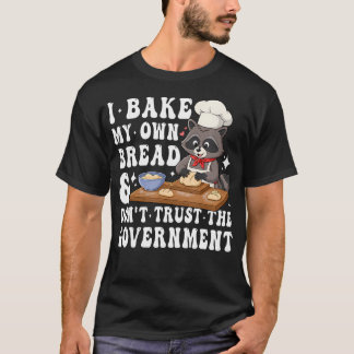 Ik Bak Mijn Eigen Brood Grappige Wasbeer Bakken Ko T-shirt