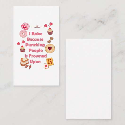 Ik bak omdat mensen gestraft worden visitekaartje (Voorkant / Achterkant)