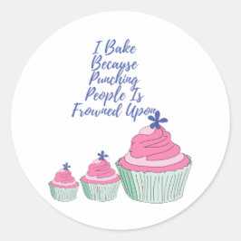 Ik bak omdat mensen slaan wordt afgekeurd - F Ronde Sticker