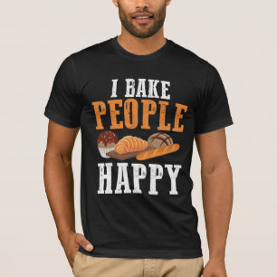 Ik baken mensen Happy Baking Pastry Chef Baker T-shirt