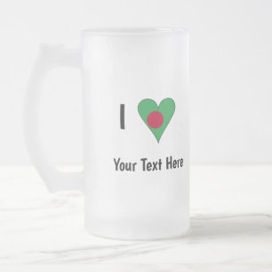 Ik (Bangladesh Hart Vlag Liefde) Persoonlijk Matglas Bierpul