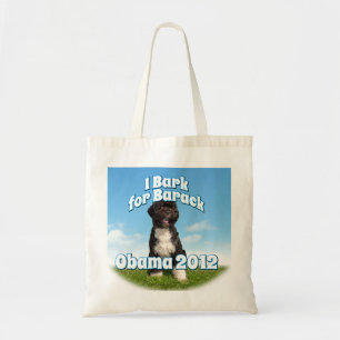Ik barak voor Barack, Bo de eerste hond Obama Tote Bag