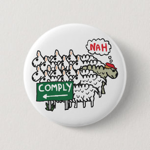 Ik beantwoord niet ronde button 5,7 cm