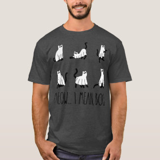 Ik bedoel Boo Ghost Cat Spooky Vibes Funny Hallo T-shirt