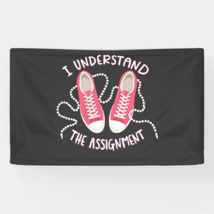 Ik begrijp de opdracht Chucks and Pearls Spandoek