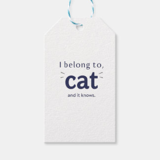 Ik behoor toe aan mijn kat cadeaulabel