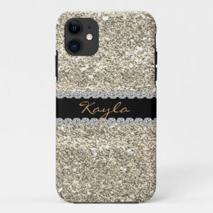 Ik bel 5 CASE Aangepast GOUD GLITTER Bling