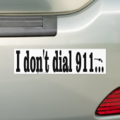 Ik bel geen 911 bumpersticker (Op auto)