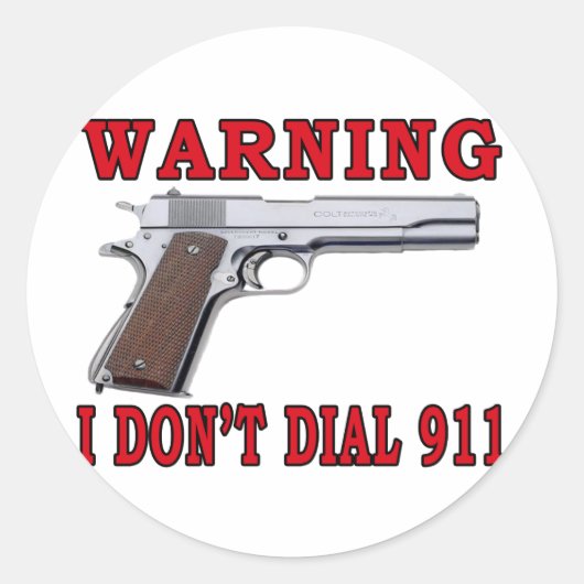 Ik bel niet 911 ronde sticker (Voorkant)