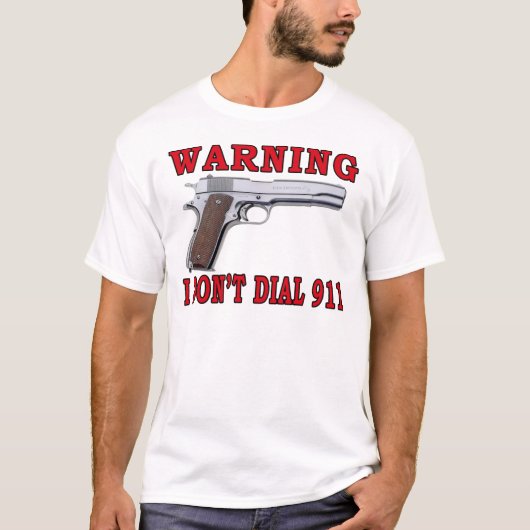 Ik bel niet 911 t-shirt (Voorkant)