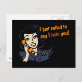 Ik belde gewoon om te zeggen dat ik je haat briefkaart (Voorkant / Achterkant)