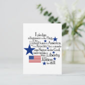Ik beloof Allegiance aan de vlag Briefkaart (Staand voorkant)