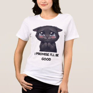 Ik beloof dat ik braaf zal zijn Schattige huilende Tri-Blend Shirt