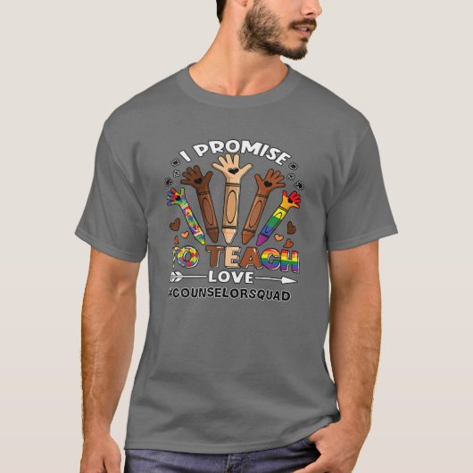Ik beloof dat ik de liefdesadviseur Squad Crayon z T-shirt (Voorkant)