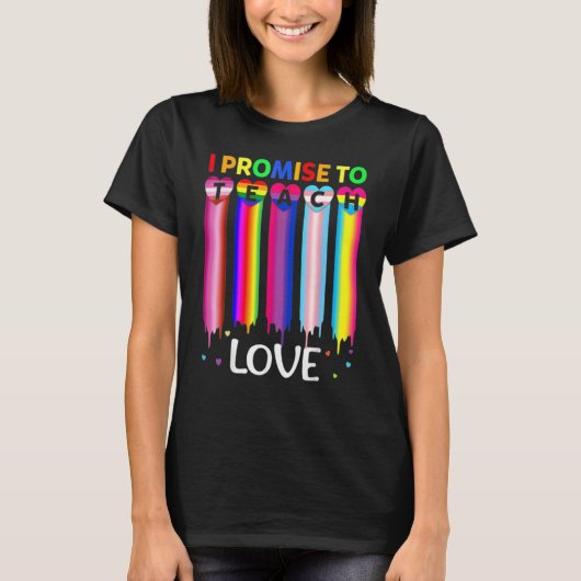Ik beloof dat ik LGBT Q Pride Proud Ally T-shirt (Voorkant)