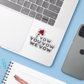 Ik beloof je dat we de Sticker van het rituele boe (Laptop met iPhone)