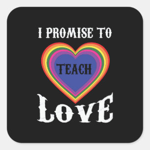 Ik beloof jullie liefde te leren kennen LGBTQ Vierkante Sticker