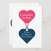 Ik beloof te blijven, als jij belooft nooit weg te feestdagenkaart (Voorkant / Achterkant)