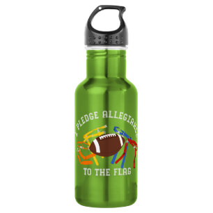 Ik beloof trouw aan de Flag Football Graphic Waterfles