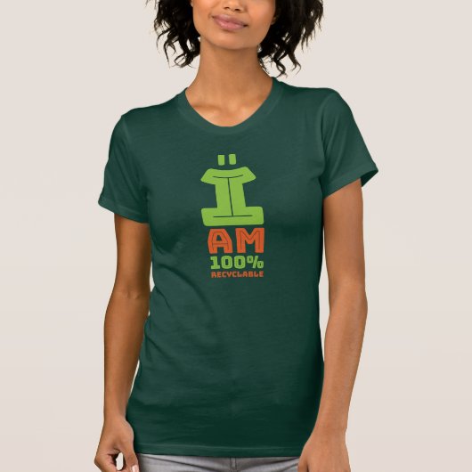 Ik ben 100% recycleerbaar t-shirt (Voorkant)