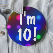 Ik ben 10!  Birthday Button Pin (In situ)