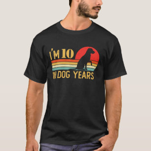 Ik ben 10 in Dog Years 70th Birthday  70 Year T-shirt