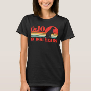Ik ben 10 in Dog Years 70th Birthday  70 Year T-shirt