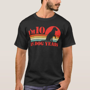 Ik ben 10 in Dog Years 70th Birthday  70 Year T-shirt