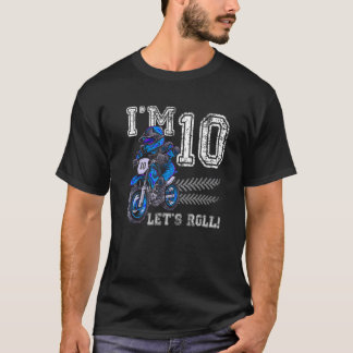 Ik ben 10, Roll 10th Birthday Dirt Bike Motocros T-shirt