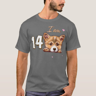Ik ben 14 Corgi Gift voor 14th Birthday fan gift T-shirt