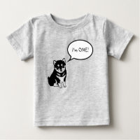 Ik ben 1 Dog Speech Bubble 2 Oranje Baby T-shirt