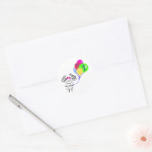 Ik ben 1 stok figuur ronde sticker (Envelop)