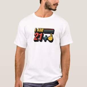 Ik ben 21 plus Midden-Vingergek 22e verjaardag Jok T-shirt