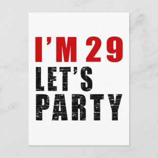 Ik ben 29 Let's Party Uitnodiging Briefkaart