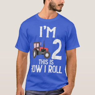 Ik ben 2 dit is hoe ik Boerderij Tractor Farmer Fa T-shirt