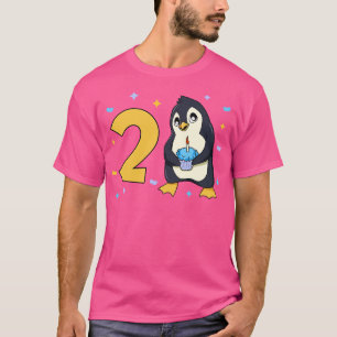 Ik ben 2 met pinguïn kinderen verjaardag 2 jaar ou t-shirt