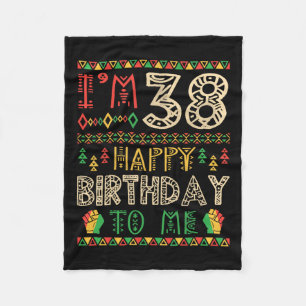 Ik ben 38 jaar Verjaardagswens voor mezelf Afro-Am Fleece Deken