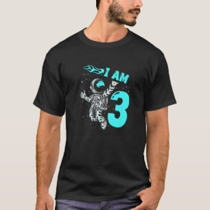 Ik ben 3 Astronaut Planet Spaceship Happy Birthday T-shirt