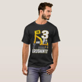 Ik ben 3 en graaf het bouwmateriaal excavator 3rd  t-shirt (Voorkant volledig)
