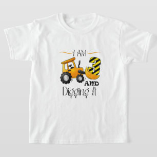Ik ben 3 en graven het 3e verjaardag Constructi T-shirt