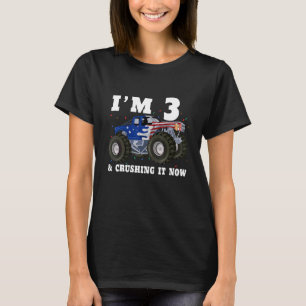 Ik ben 3 en ik druk het nu op Monster Truck 3rd Bi T-shirt